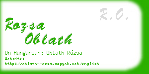 rozsa oblath business card