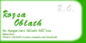 rozsa oblath business card